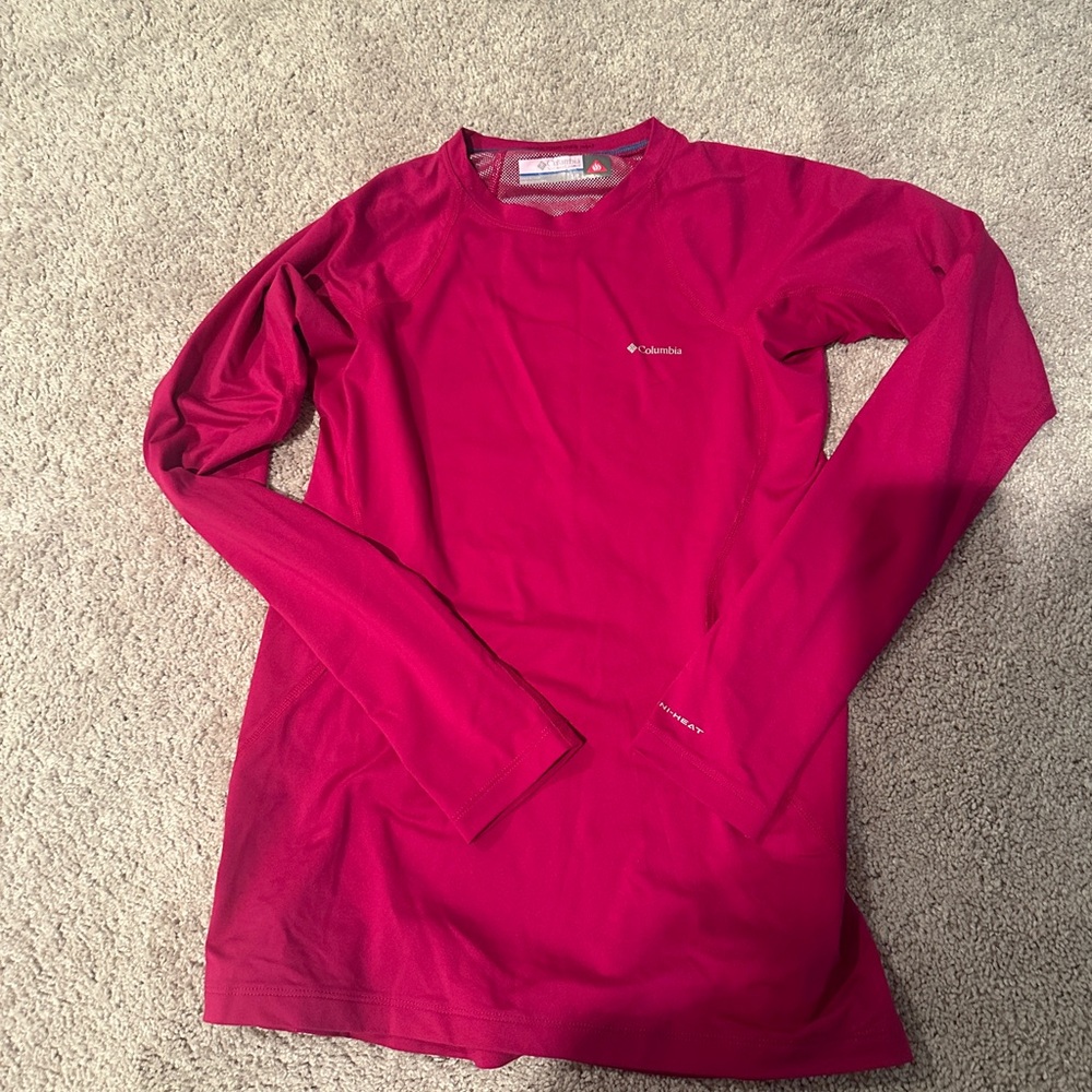 Columbia Omni-Heat Crew Neck Pink Performance Top